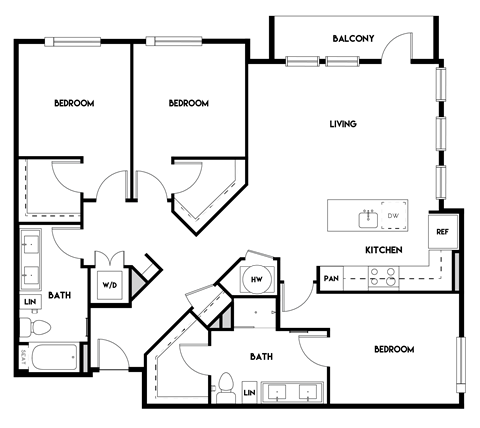 3BR 2BA_1517 SF at The Cosmopolitan, Tulsa, OK, 74119